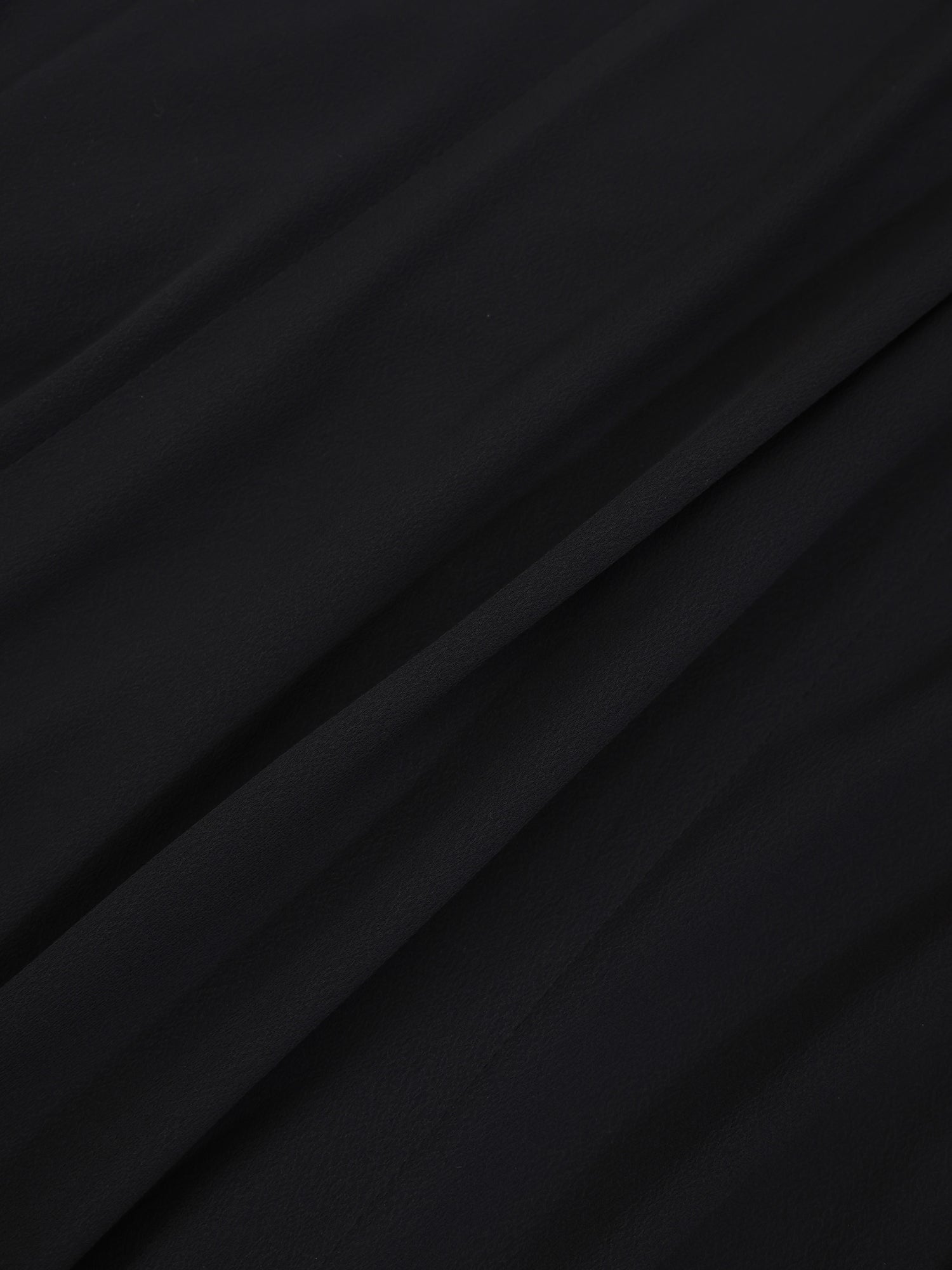 Lace Trim Crepe Dress-Black