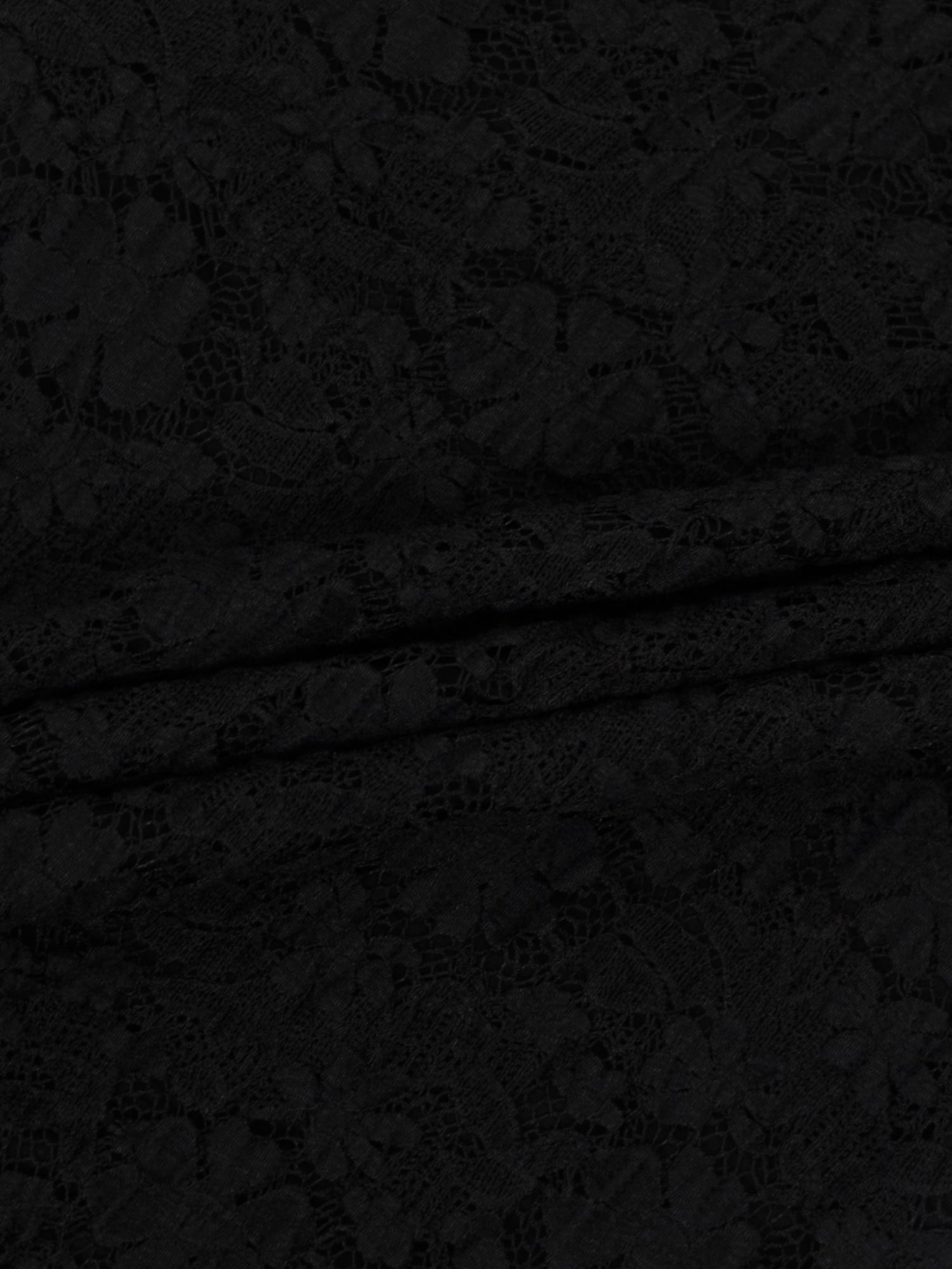 Lace Mock Neck Turtleneck-Black