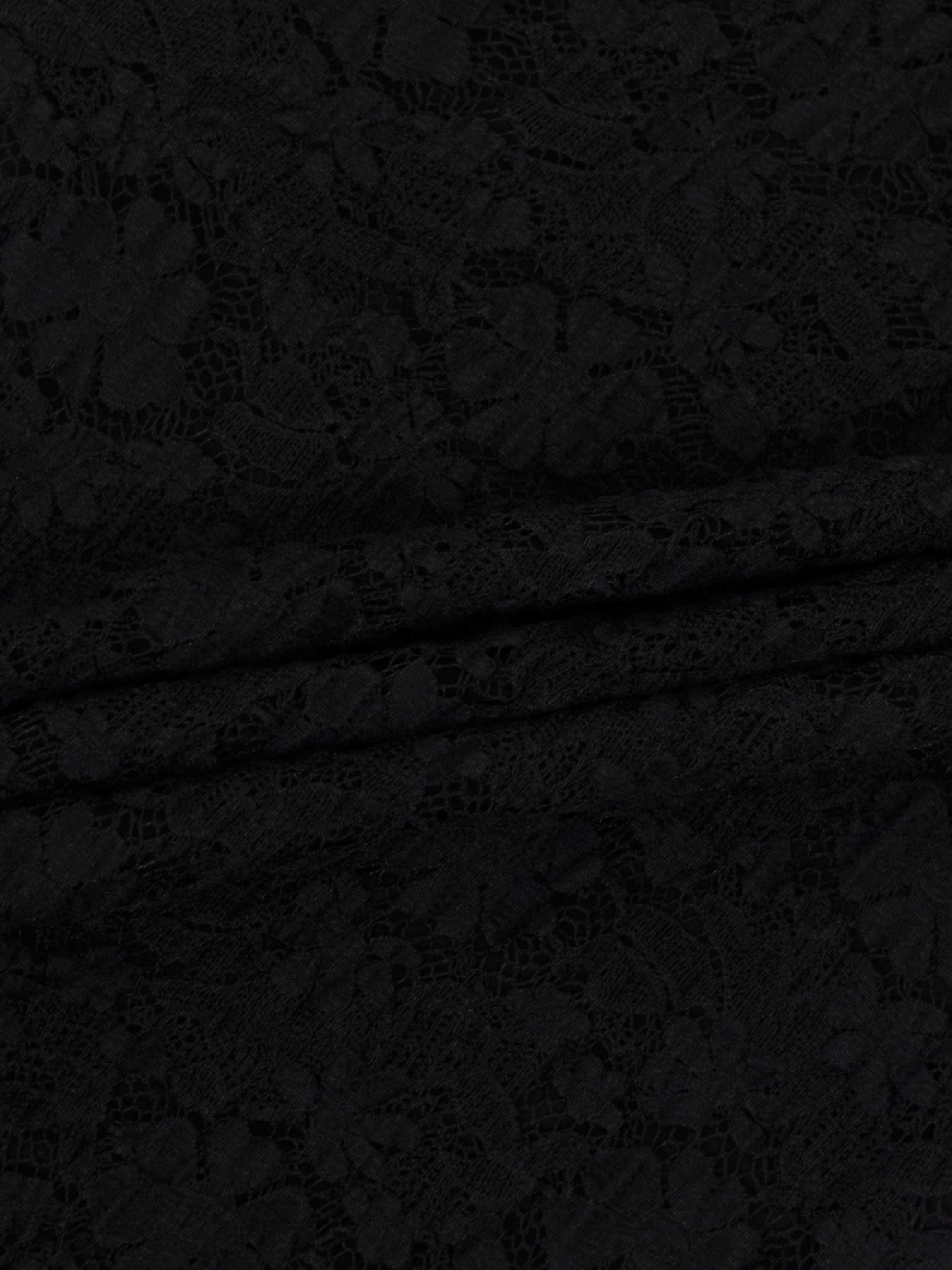Lace Mock Neck Turtleneck-Black
