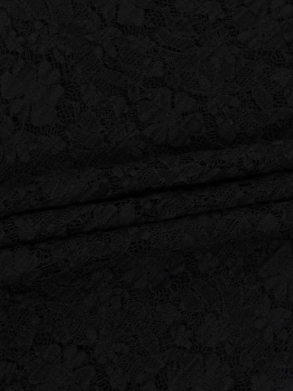 Lace Mock Neck Turtleneck-Black