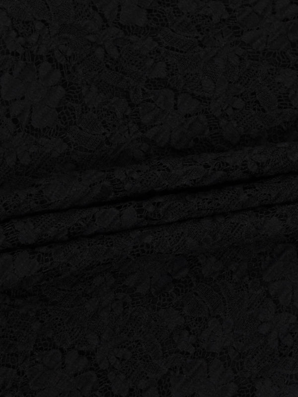 Lace Mock Neck Turtleneck-Black