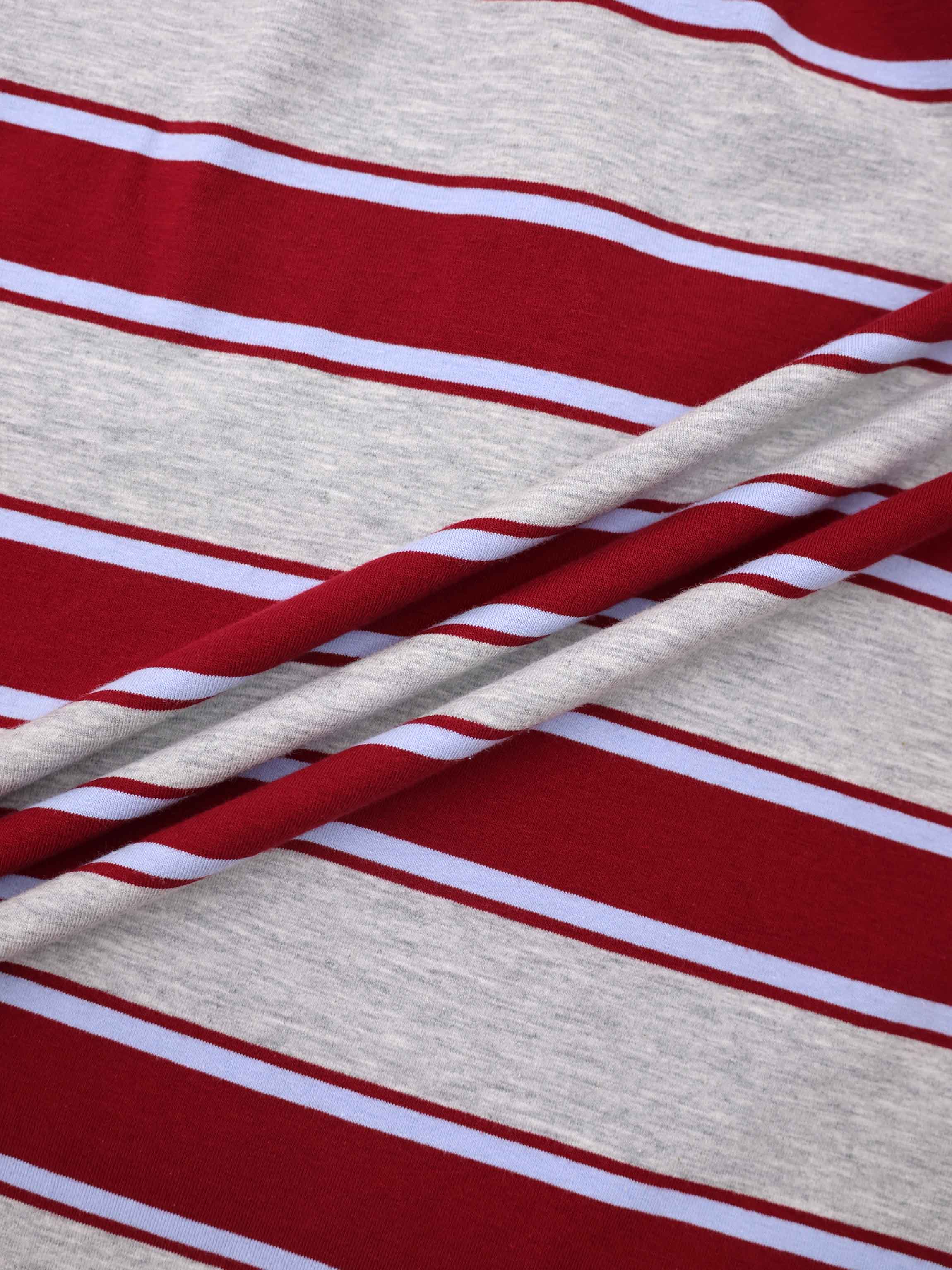 Wide Stripe Rugby T-Shirt-Grey Stripe