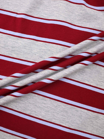 Wide Stripe Rugby T-Shirt-Grey Stripe