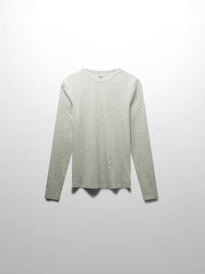 Basic High V Tee Long Sleeve-Heathered Grey