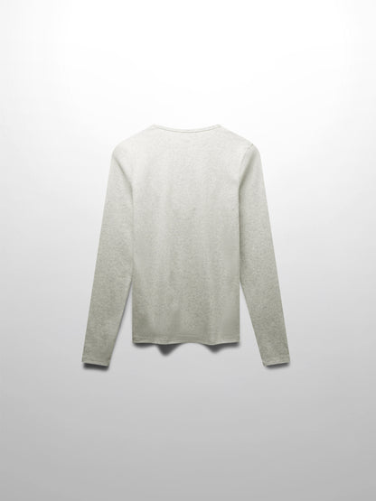 Basic High V Tee Long Sleeve-Heathered Grey