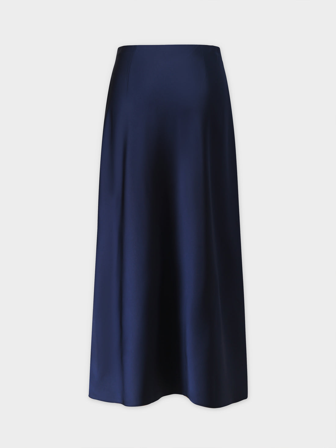 Solid Satin Slip Skirt-Navy