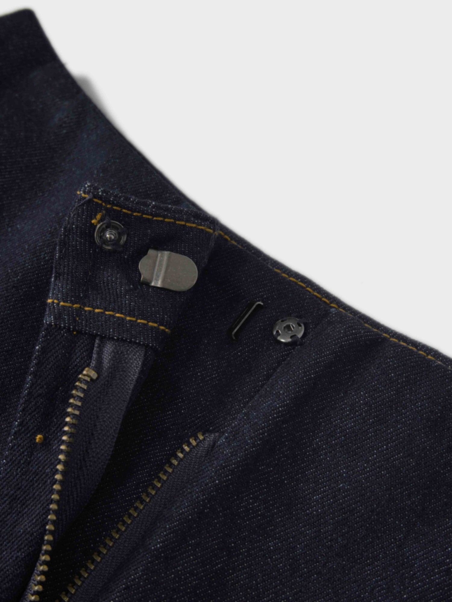 Border Stitched Yoke Denim Skirt-Blue