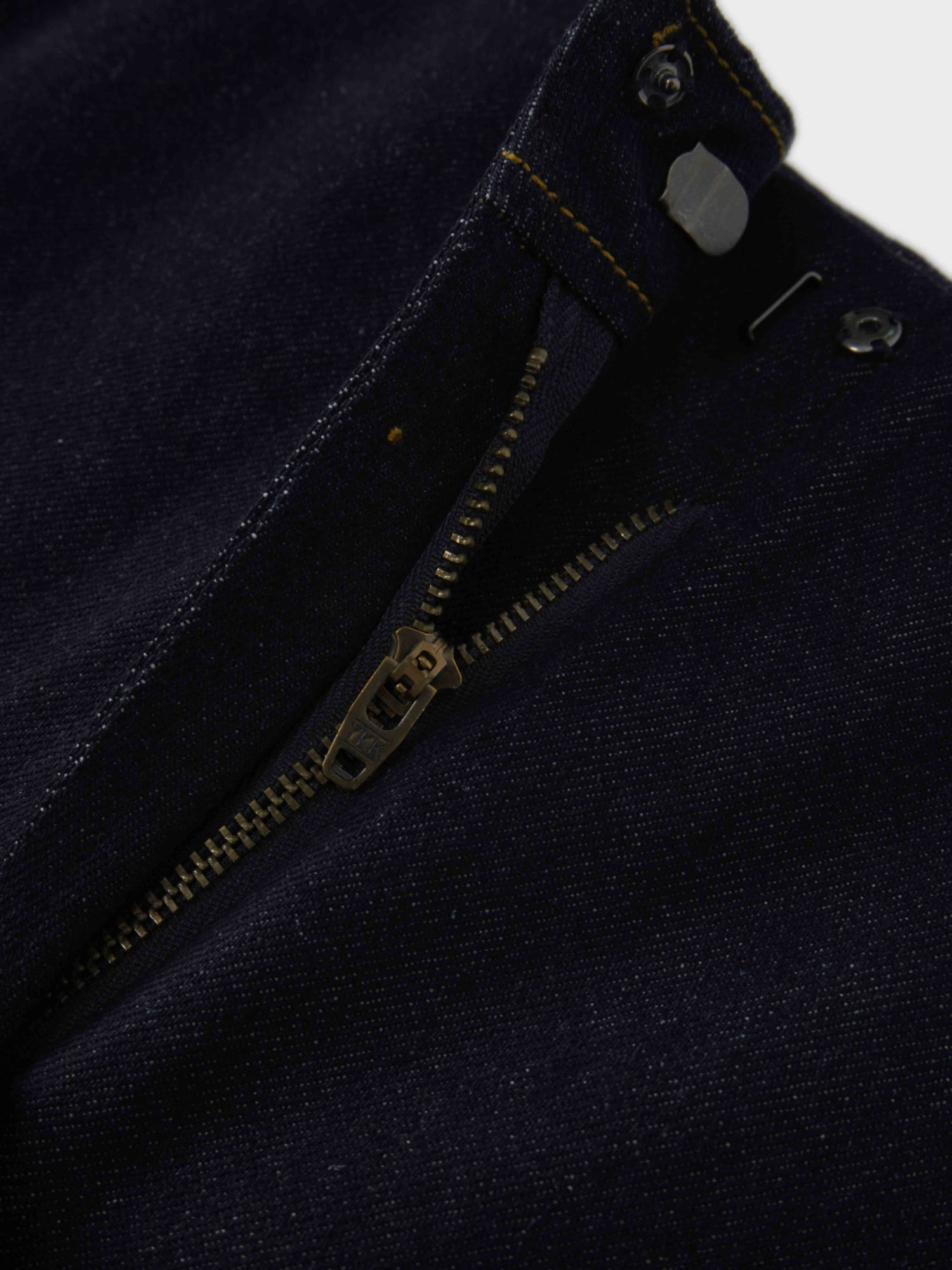 Border Stitched Yoke Denim Skirt-Blue