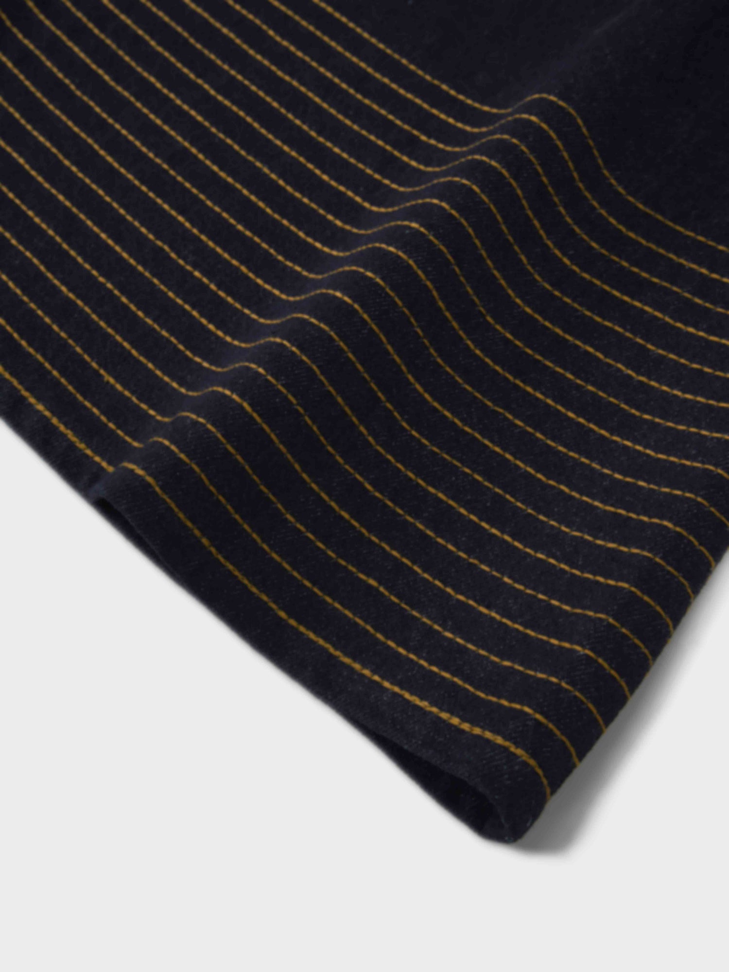 Border Stitched Yoke Denim Skirt-Blue