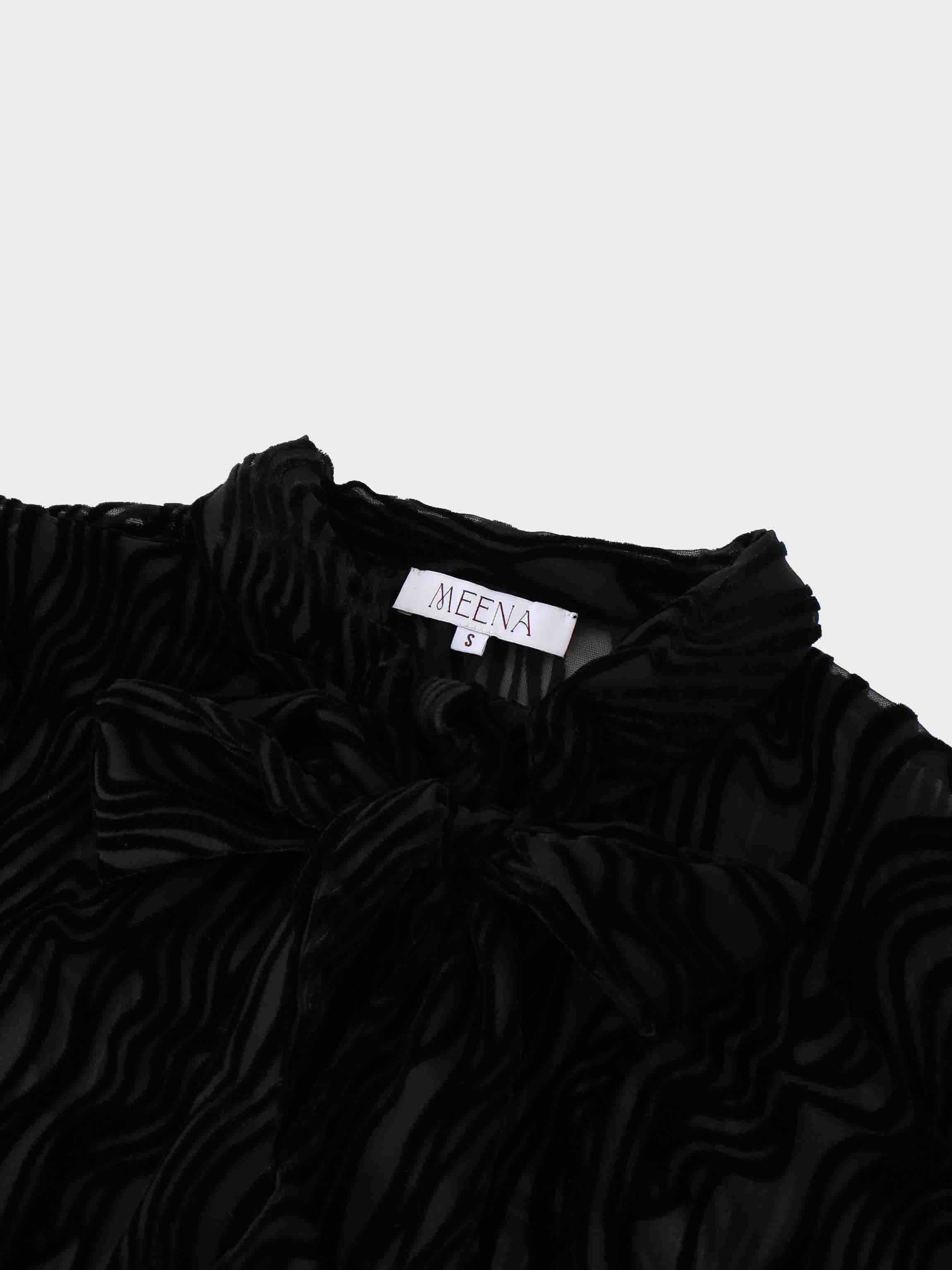 Velvet Swirl Blouse-Black