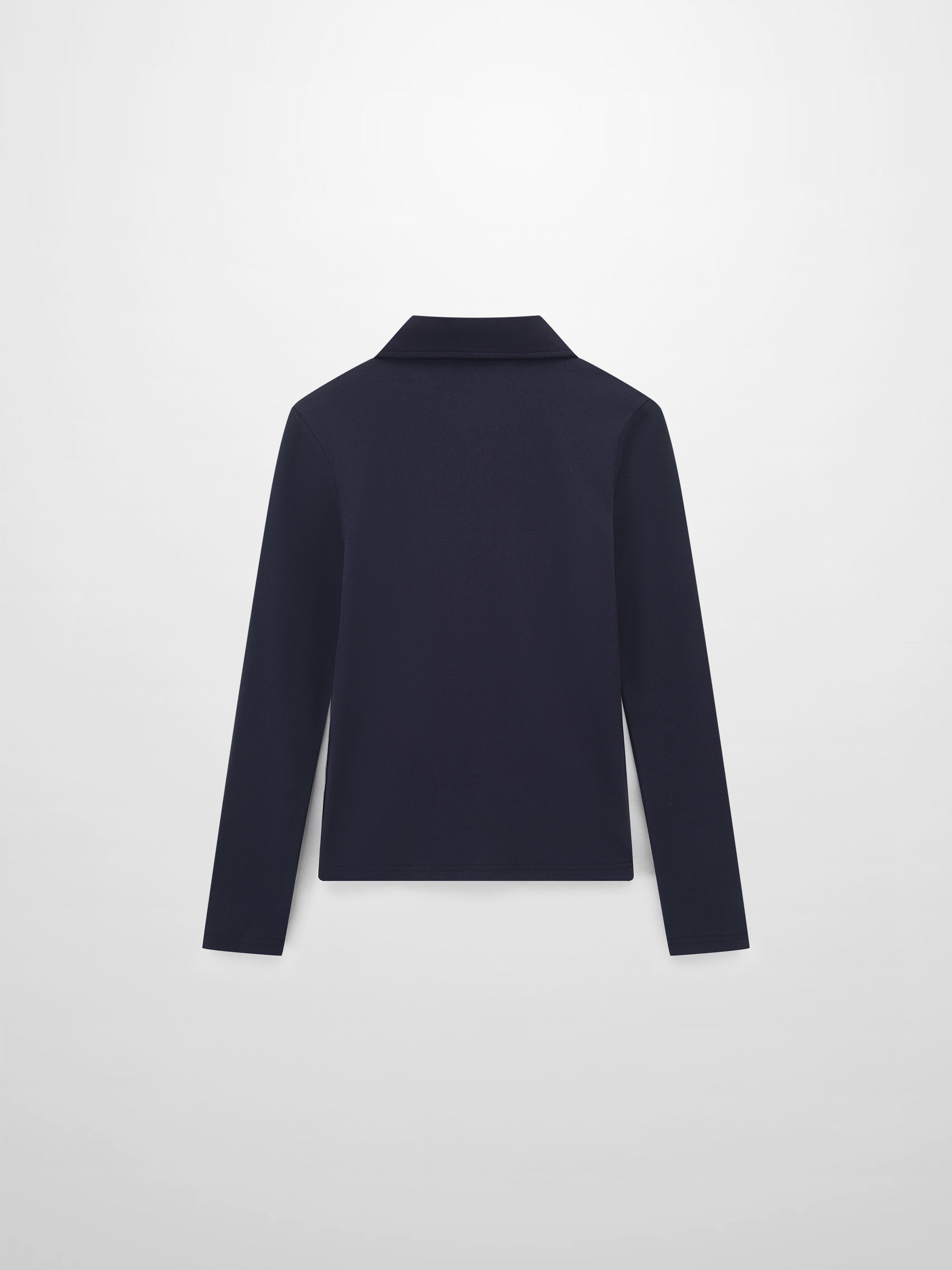 Ribbed Button Down Shirt-Navy