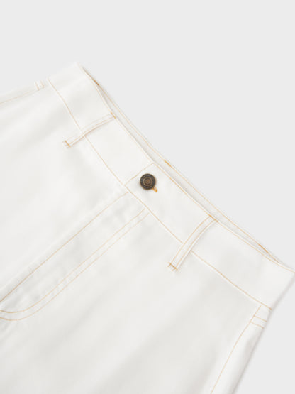 Lightweight A-Line Skirt-Solid White