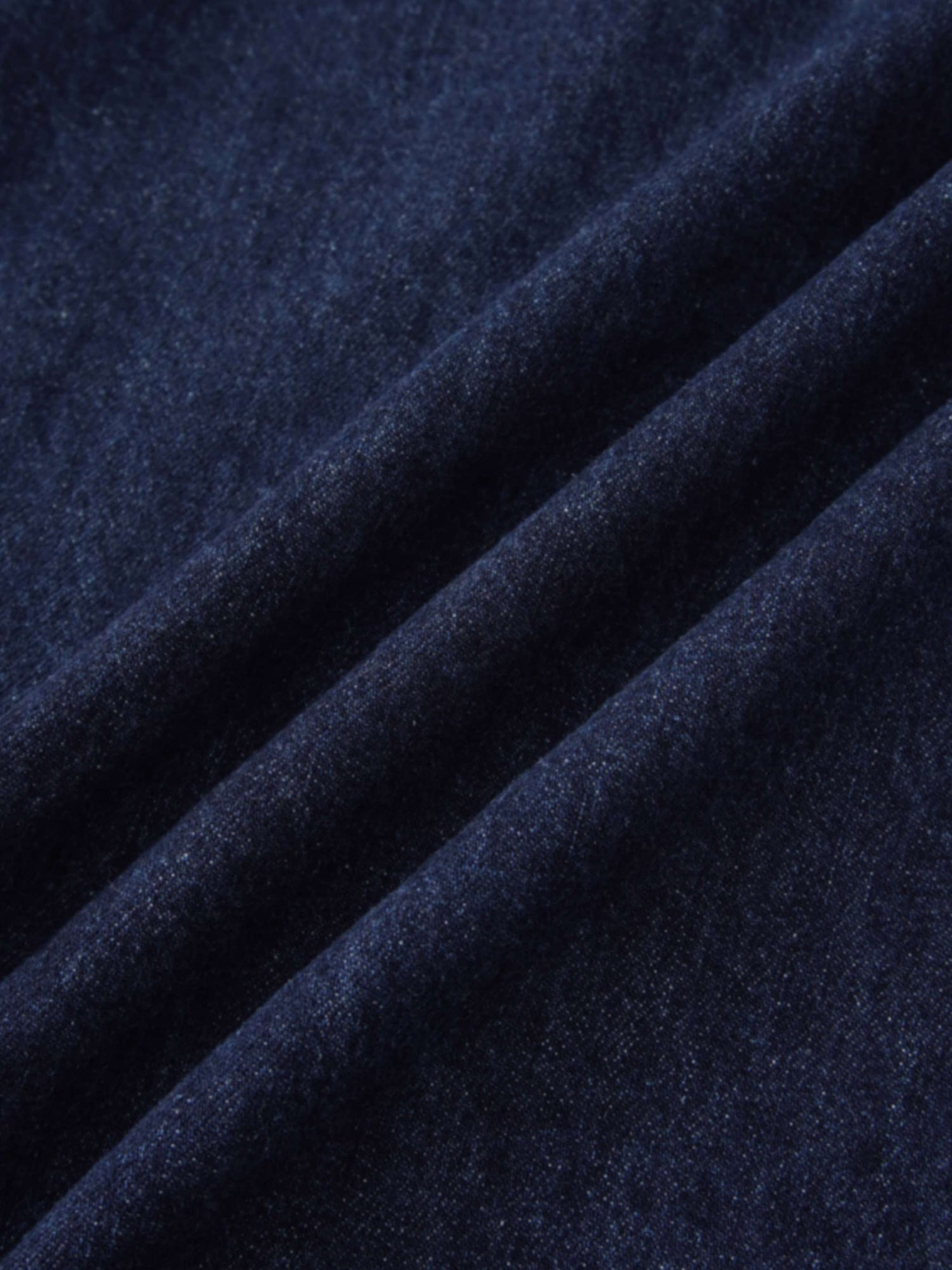 Washed Curved Yoke Denim Skirt-Dark Blue