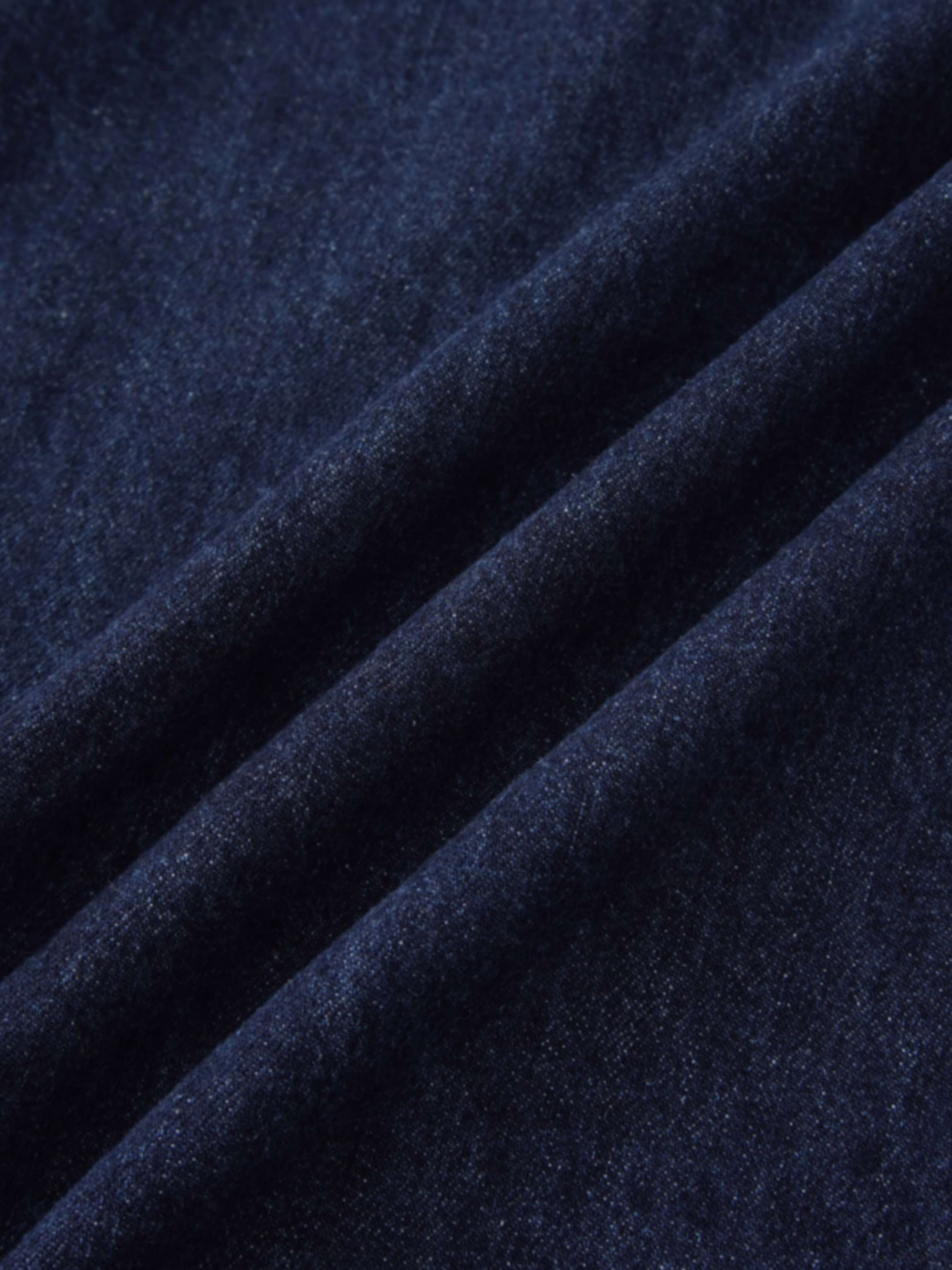 Washed Curved Yoke Denim Skirt-Dark Blue