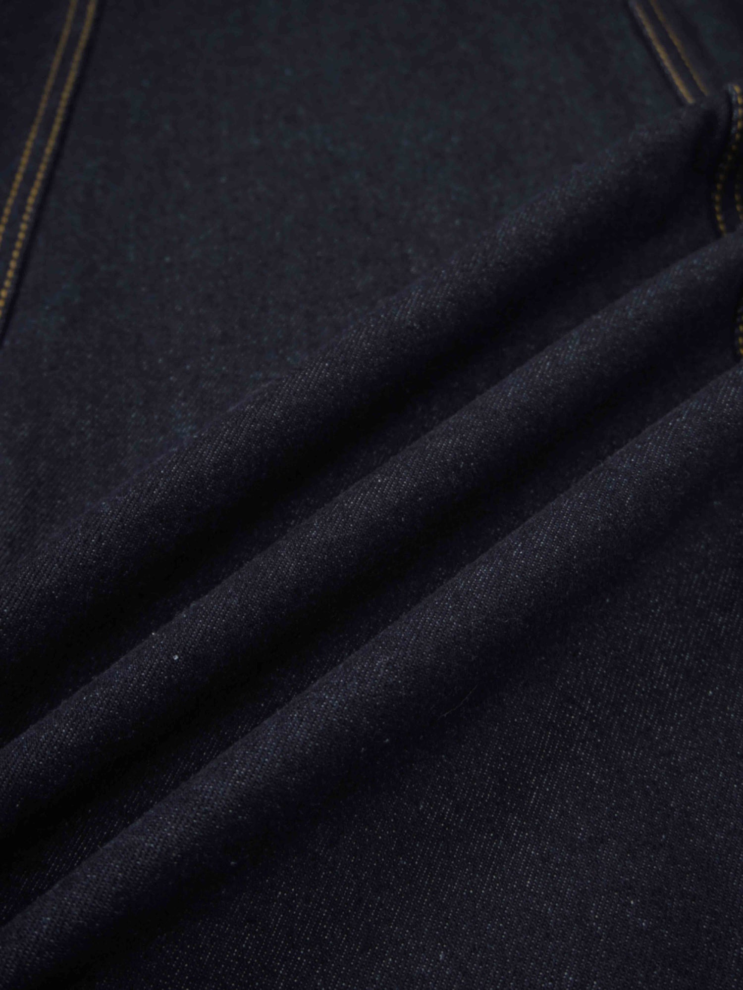 Border Stitched Yoke Denim Skirt-Blue