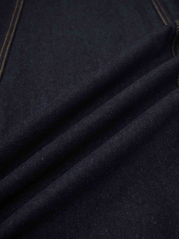 Border Stitched Yoke Denim Skirt-Blue