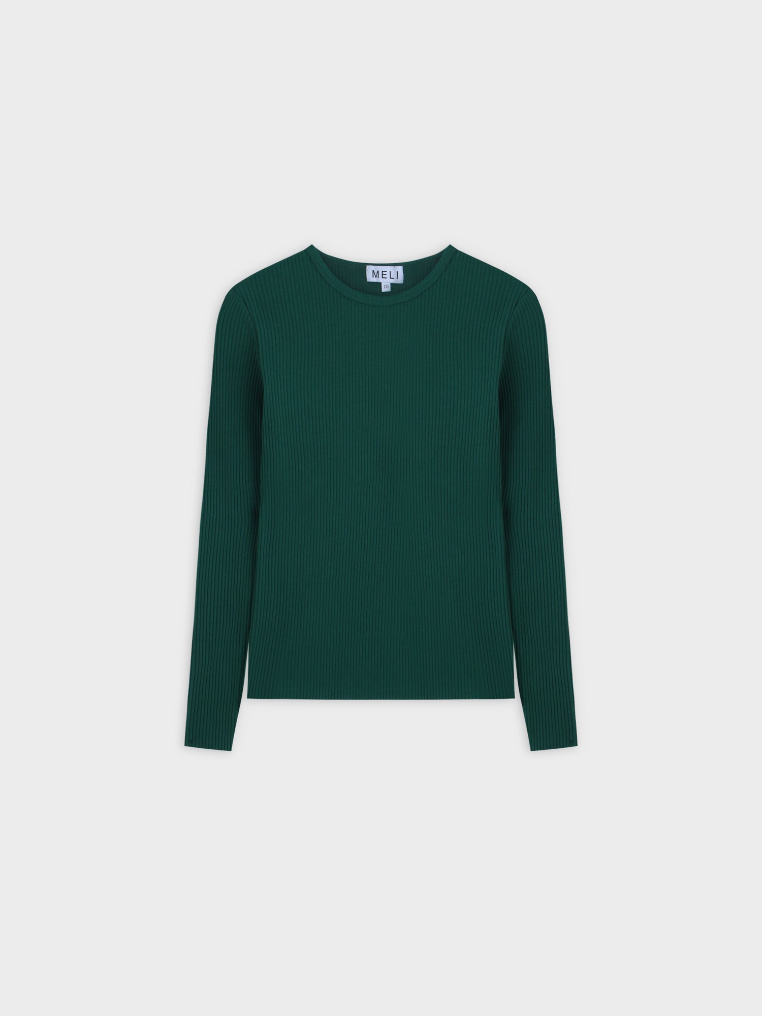 WIDE RIBBED CREW-GREEN