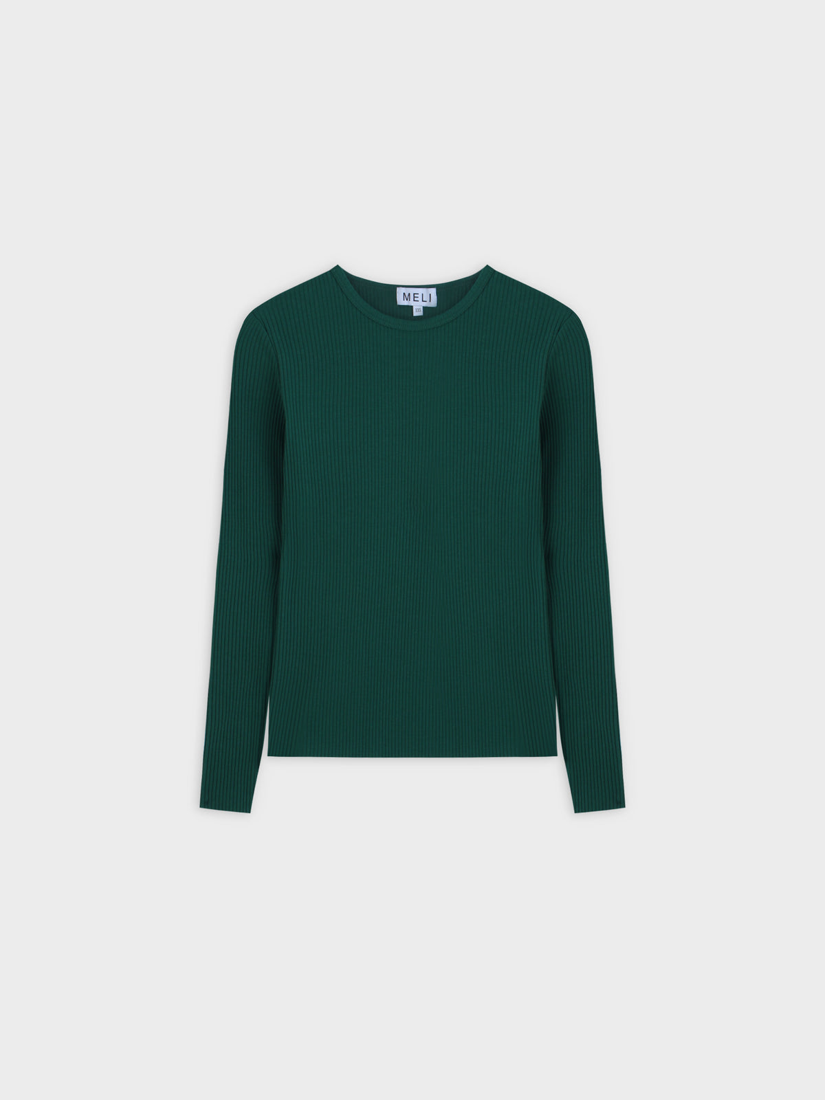 WIDE RIBBED CREW-GREEN