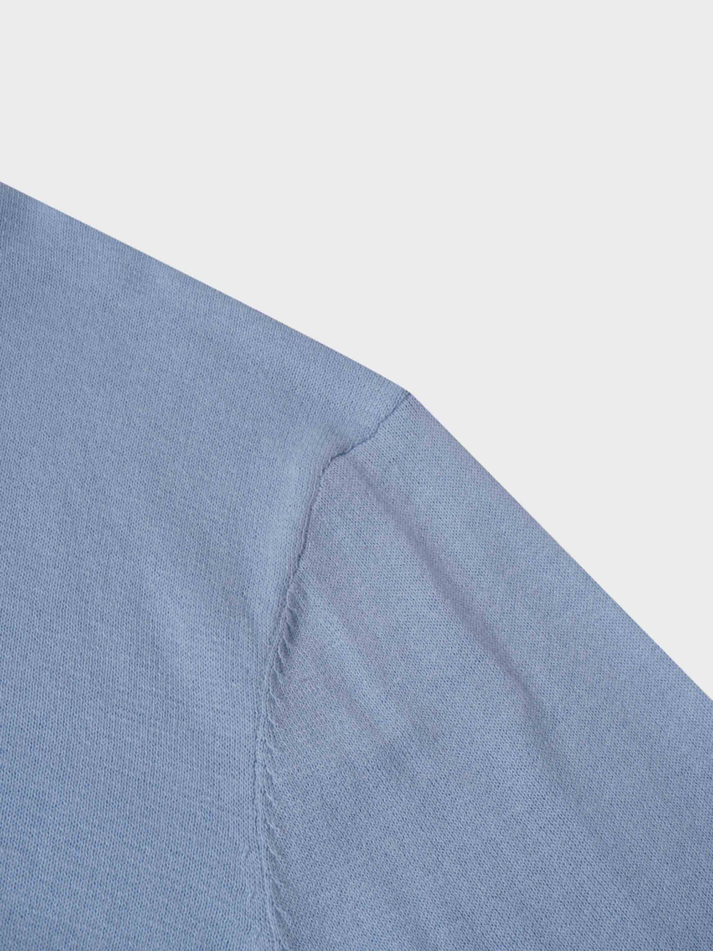 High V Lightweight Sweater-LT Blue