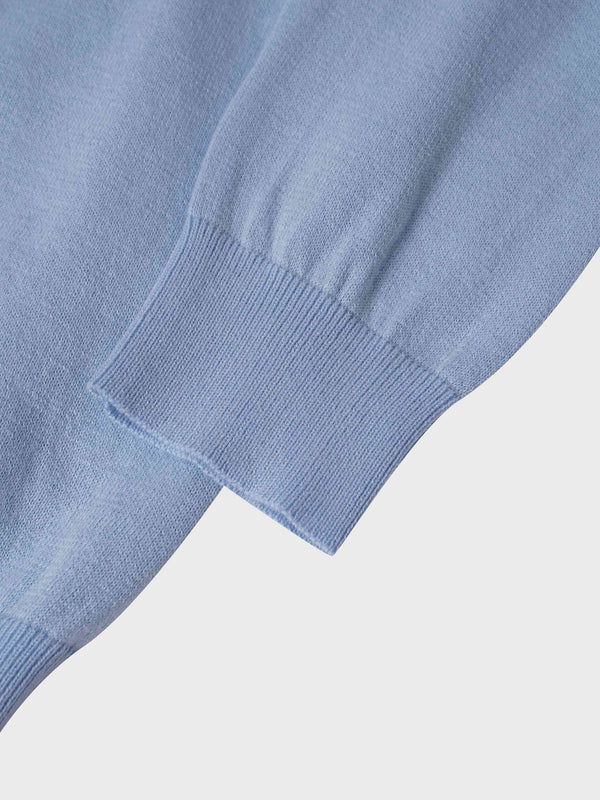 High V Lightweight Sweater-LT Blue
