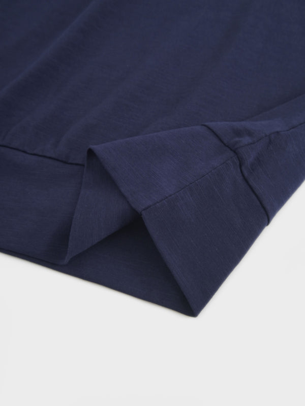 Crew Bomber Tee-Deep Navy