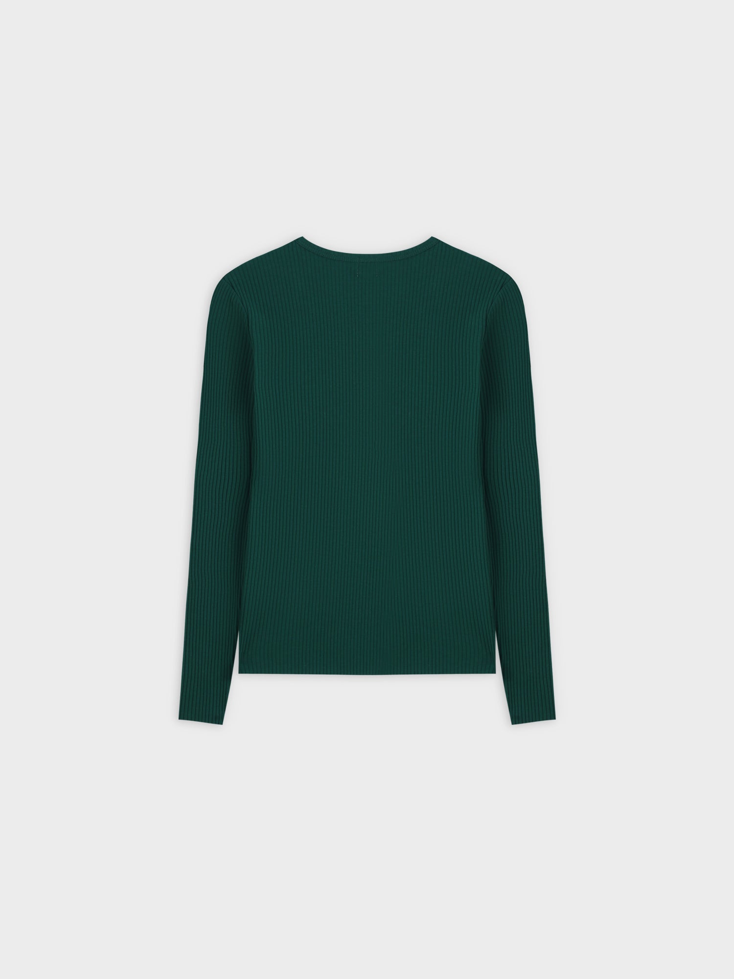 WIDE RIBBED CREW-GREEN