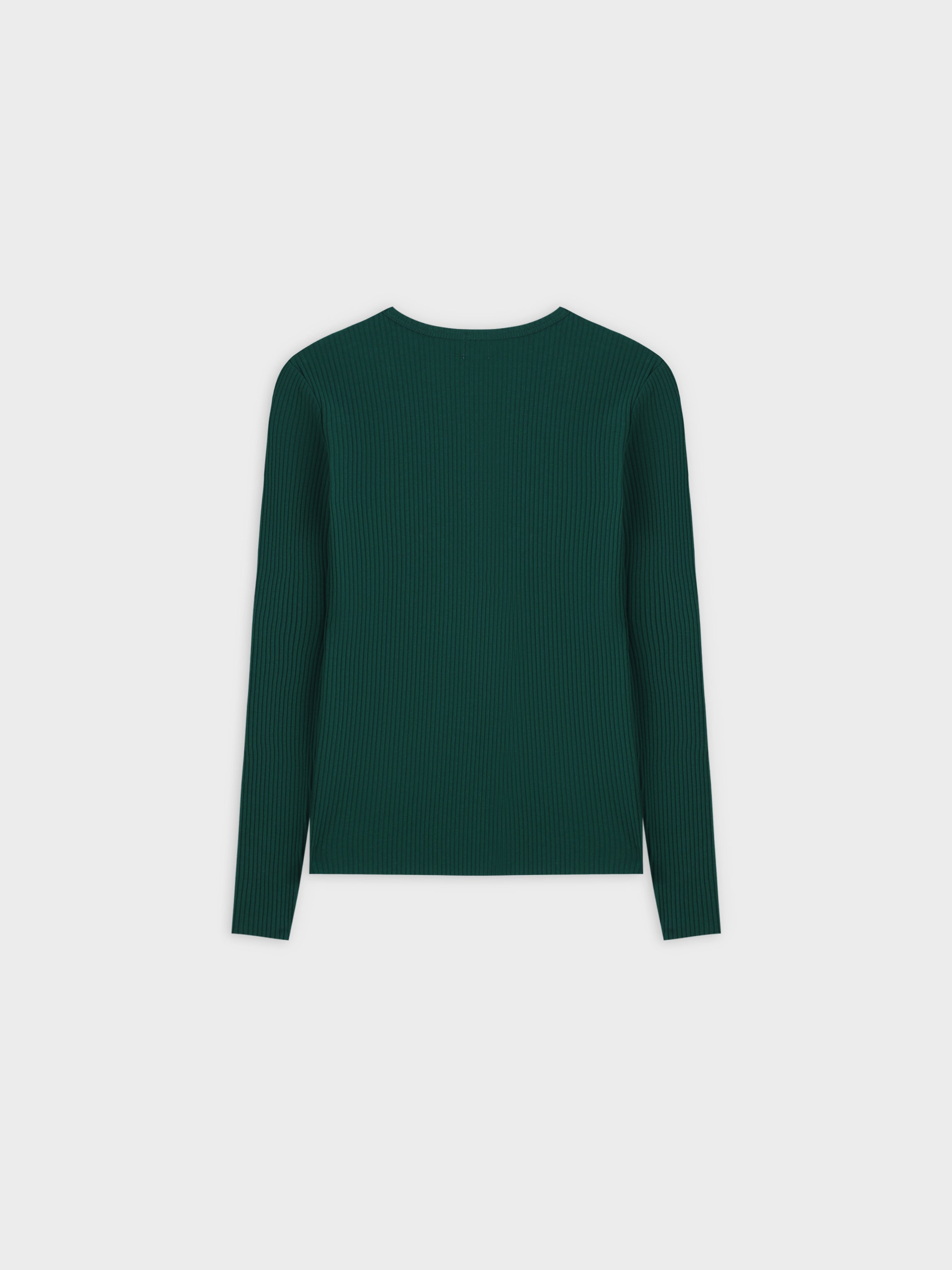 WIDE RIBBED CREW-GREEN