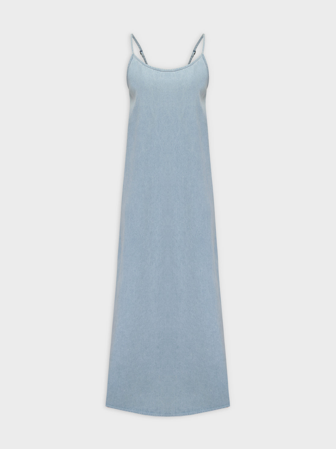 Vestido lencero con cuello redondo-Denim azul cielo