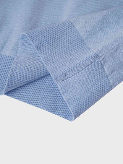 High V Lightweight Sweater-LT Blue