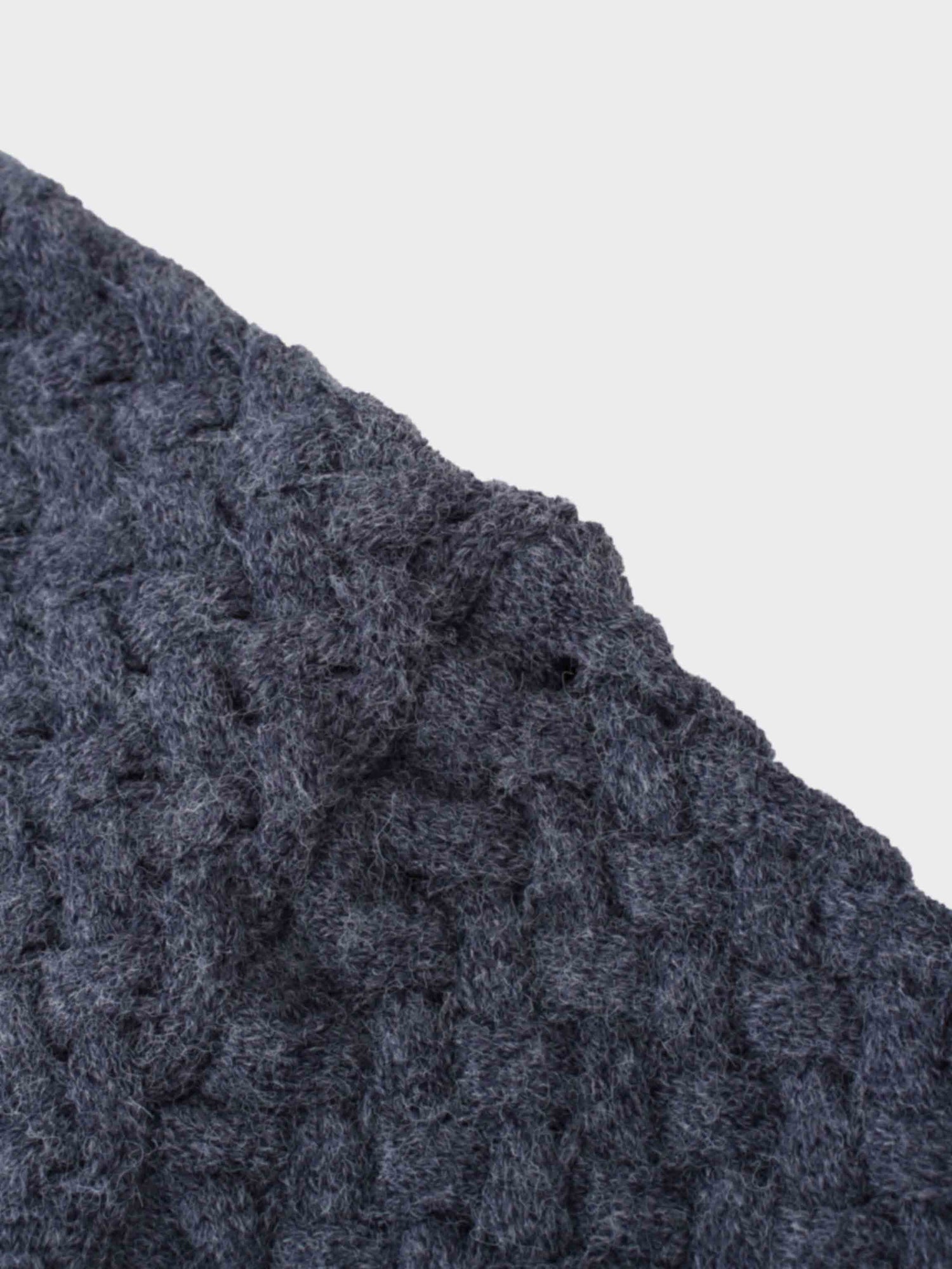 Basketweave Turtleneck Sweater-Heathered Navy