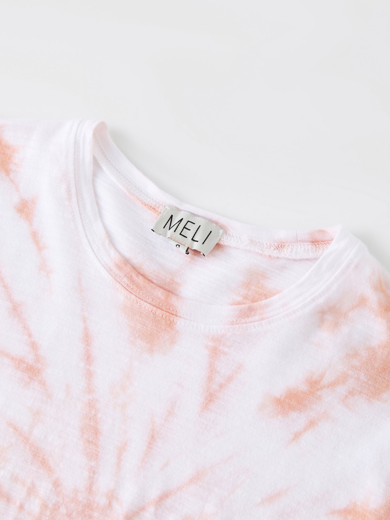 Tie Dye Swirl Tee-Blush/White