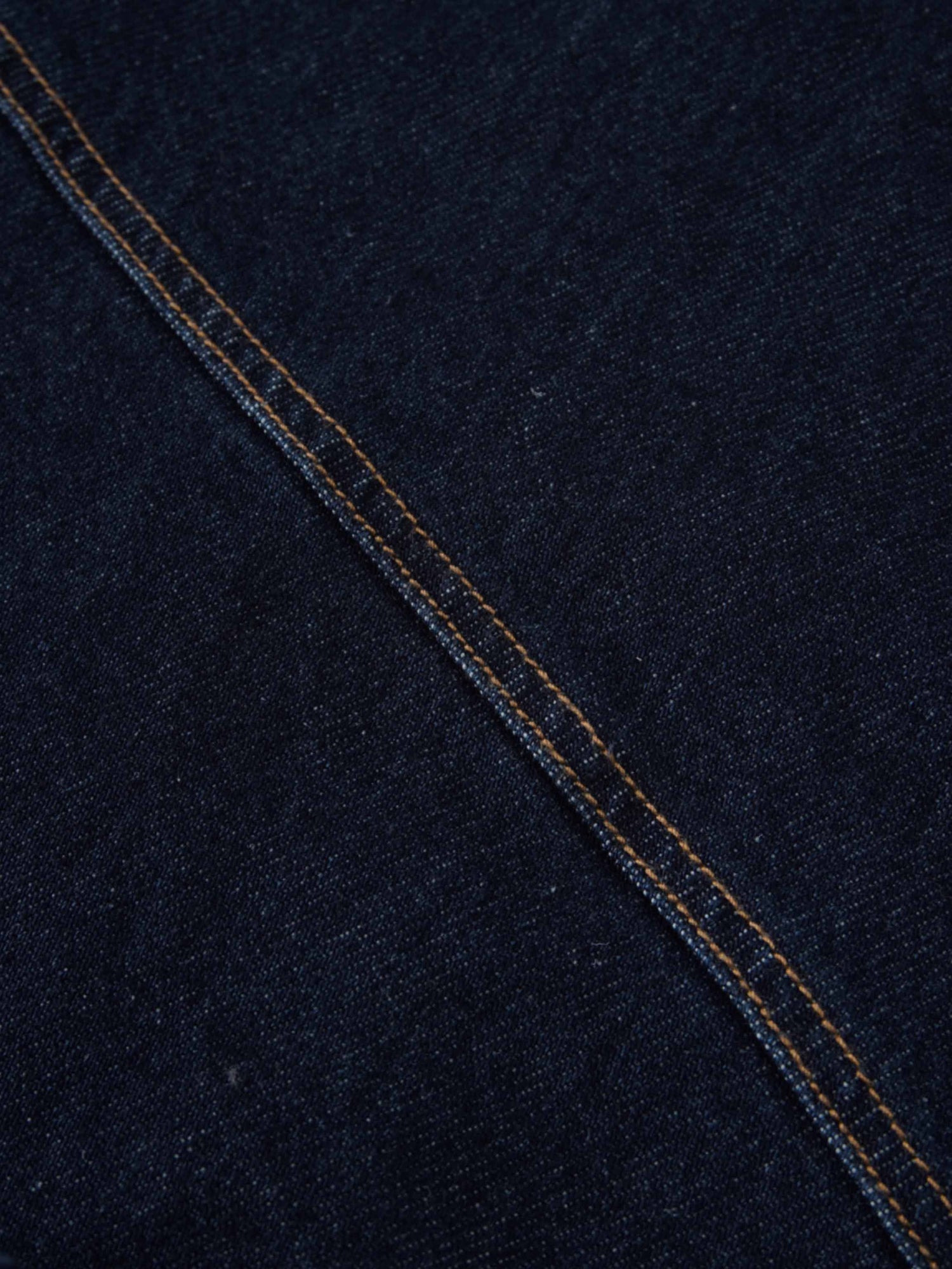 Curved Stitch Design Denim Skirt-Dark Blue