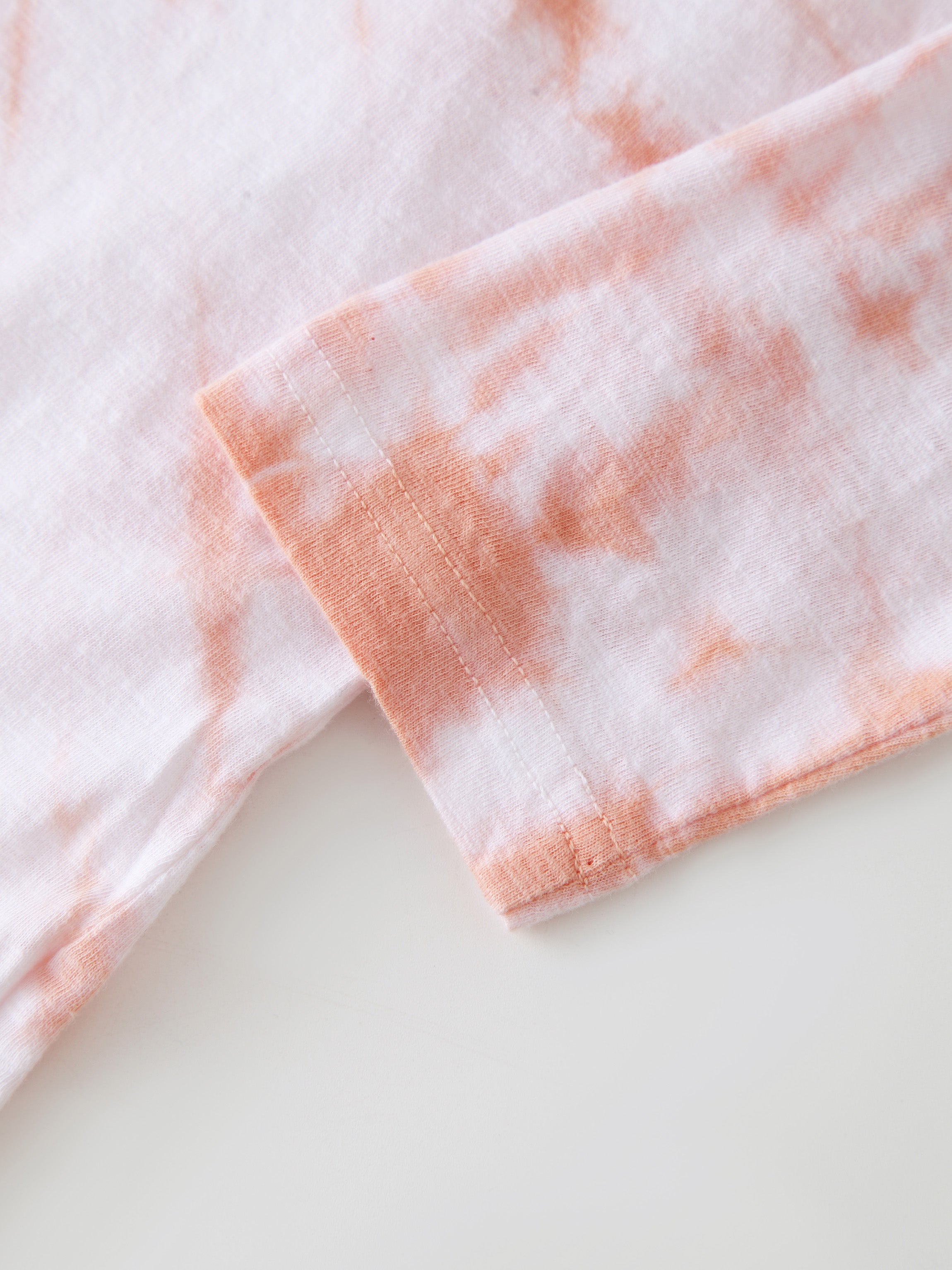 Tie Dye Swirl Tee-Blush/White