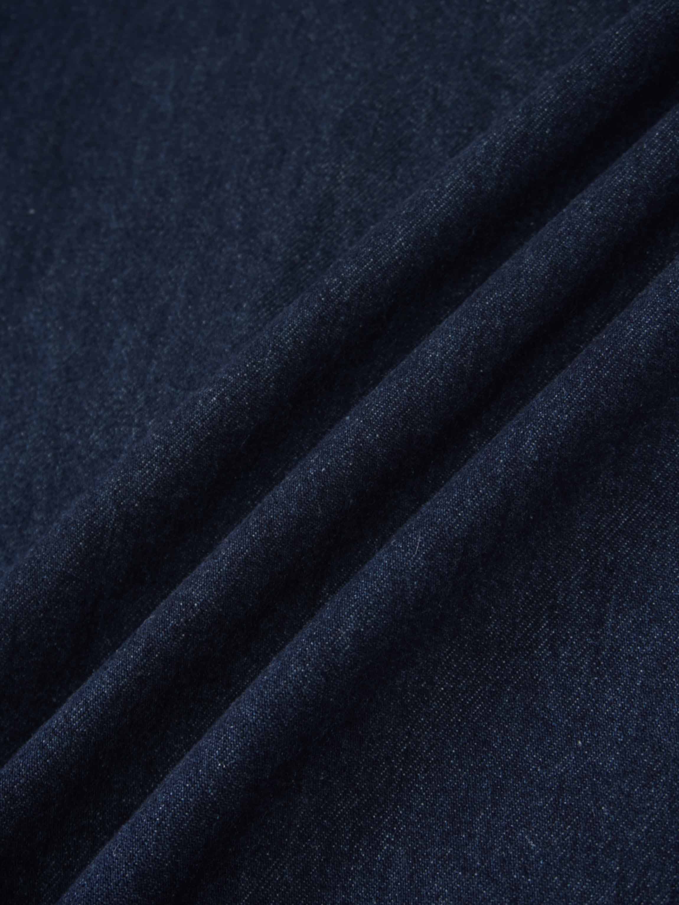 Curved Stitch Design Denim Skirt-Dark Blue