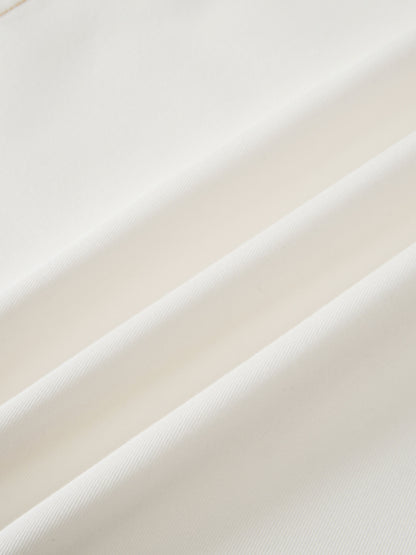 Lightweight A-Line Skirt-Solid White