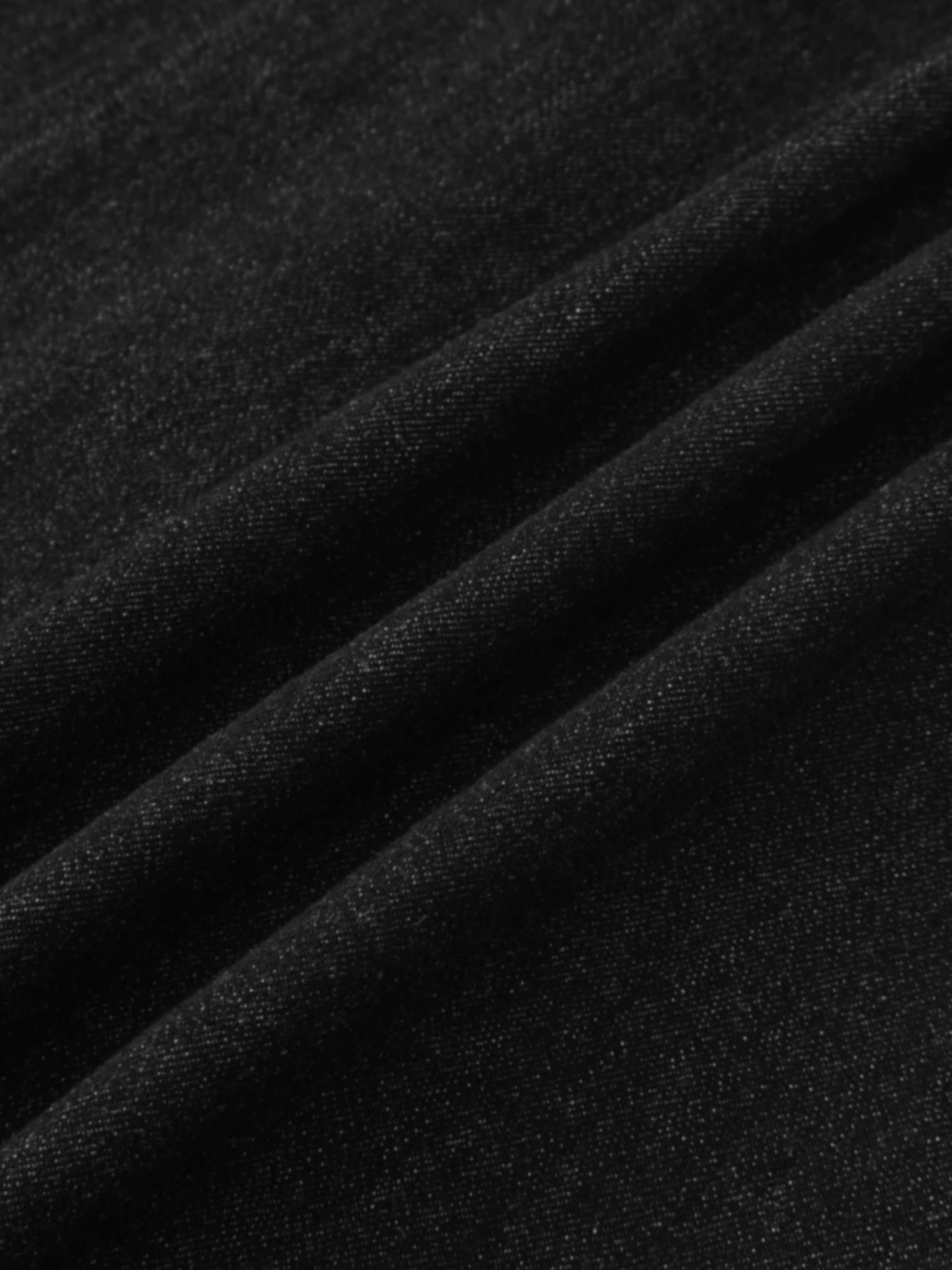 Washed Curved Yoke Denim Skirt-Black