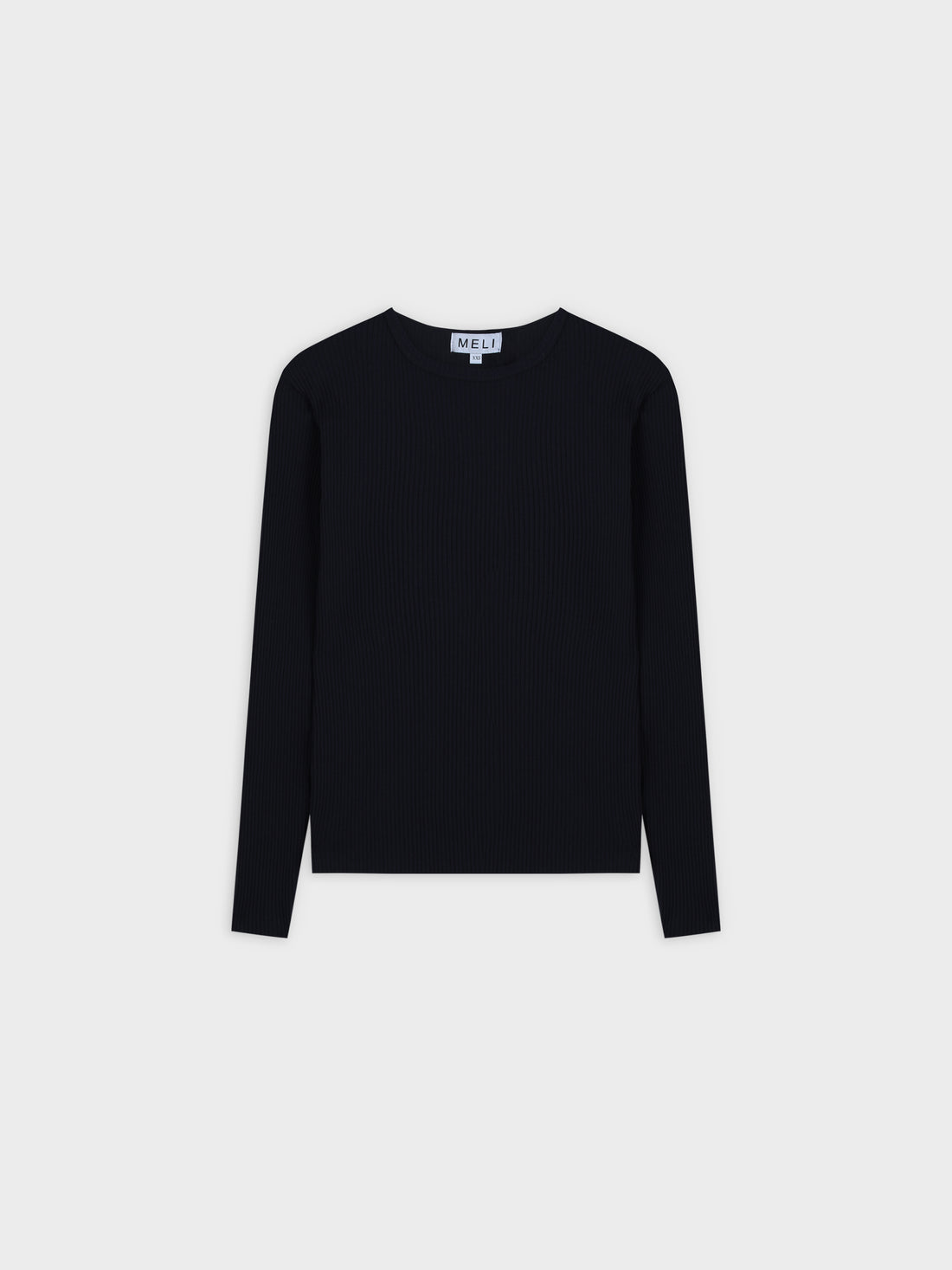 WIDE RIBBED CREW-BLACK