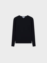 WIDE RIBBED CREW-BLACK