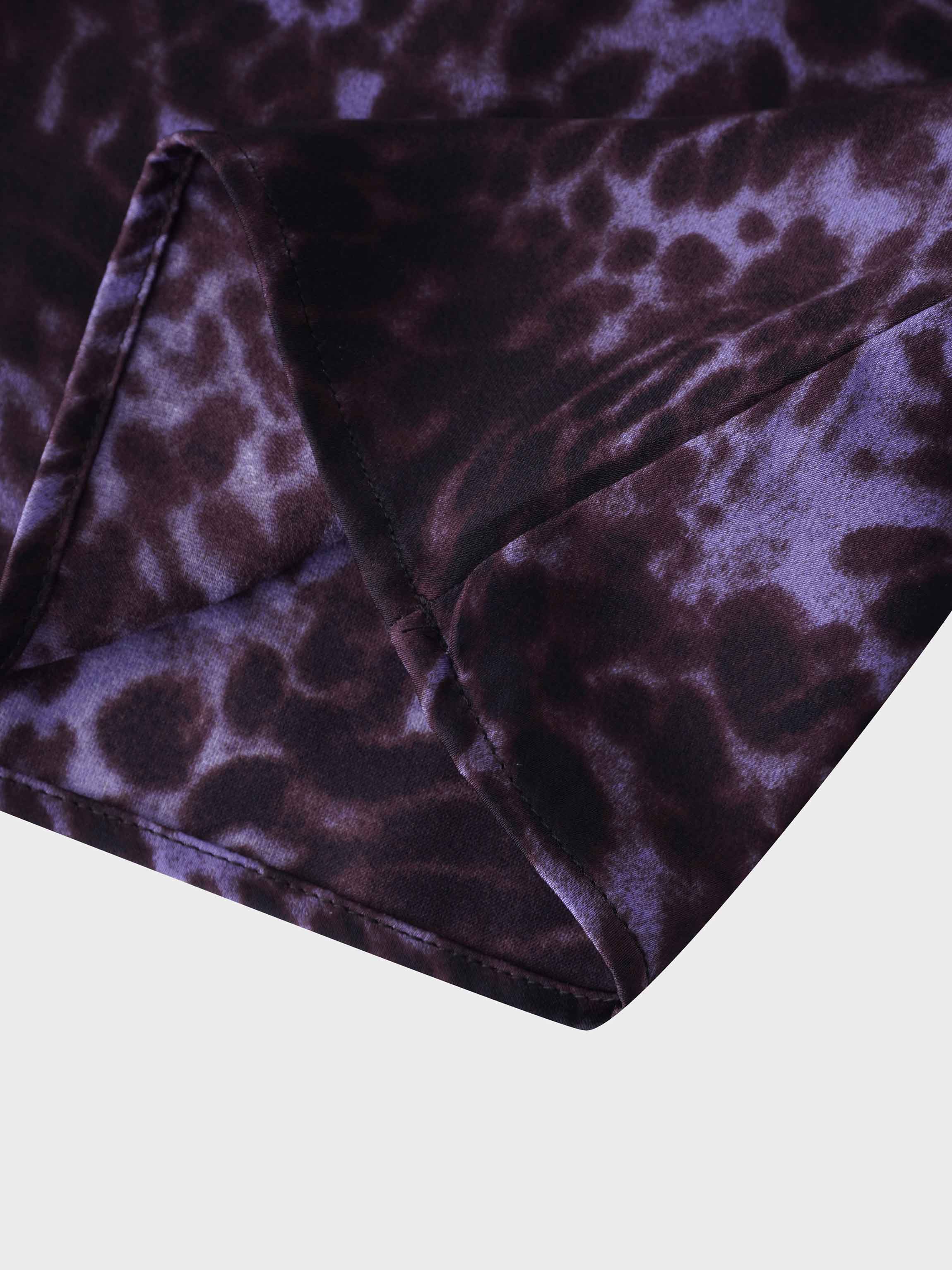 A-Line V Neck Slip Dress-Purple Pebbles