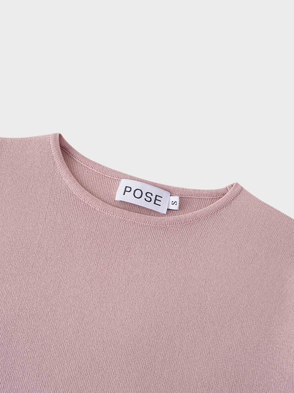 High Cuff Sweater-Blush