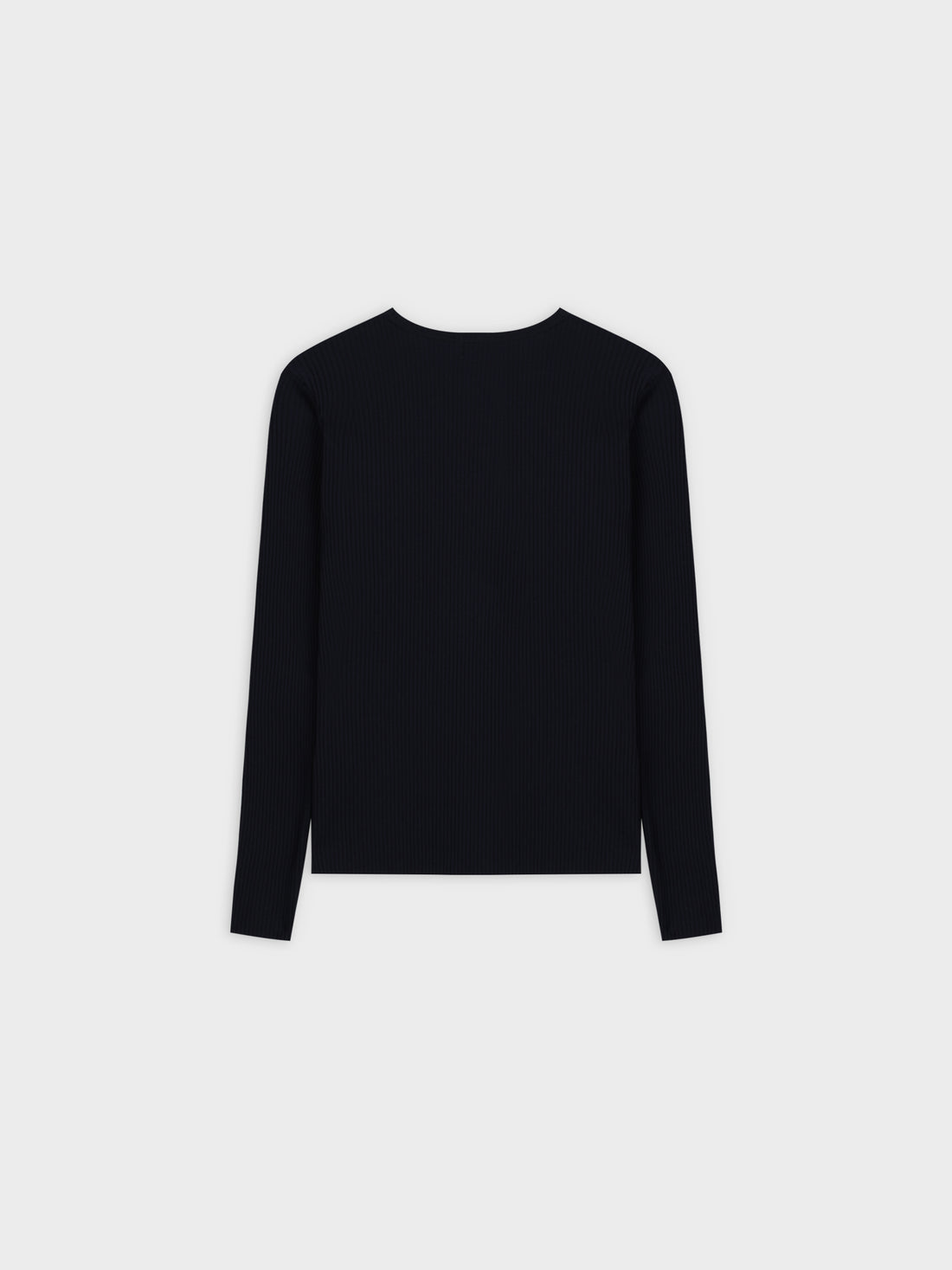 WIDE RIBBED CREW-BLACK