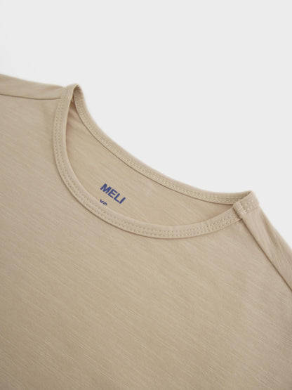 Crew Bomber Tee-Tan