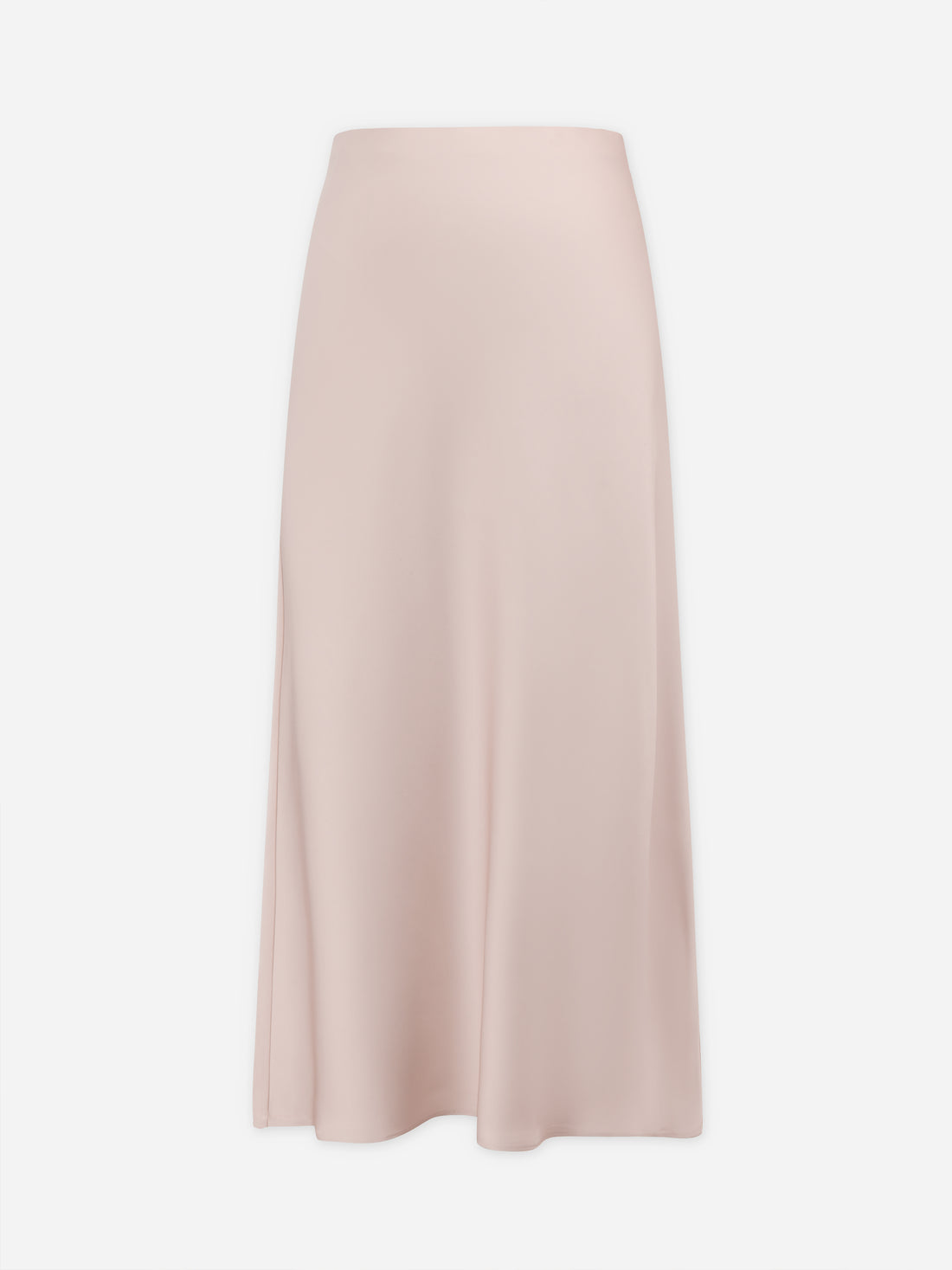 Solid Satin Slip Skirt-Bone