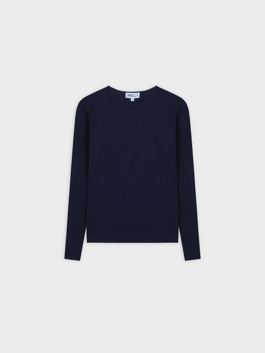 WIDE RIBBED CREW-NAVY