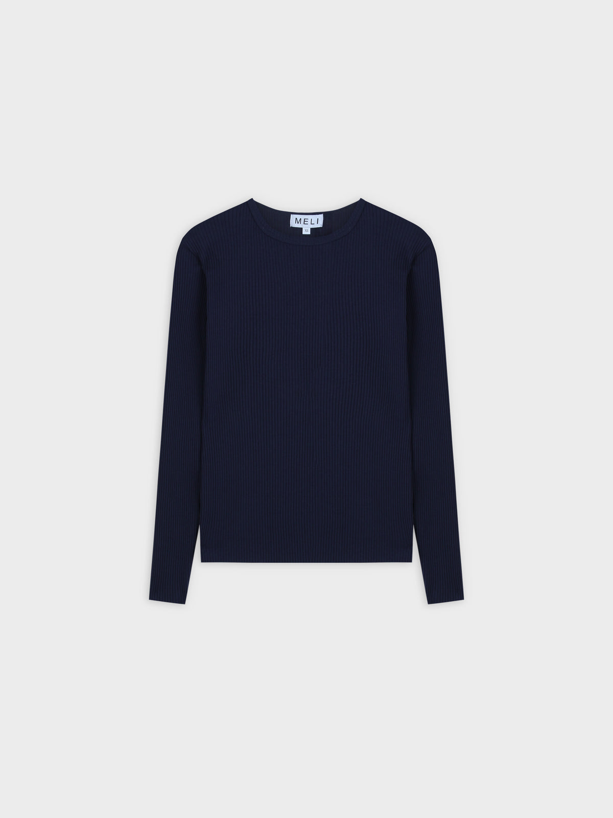 WIDE RIBBED CREW-NAVY