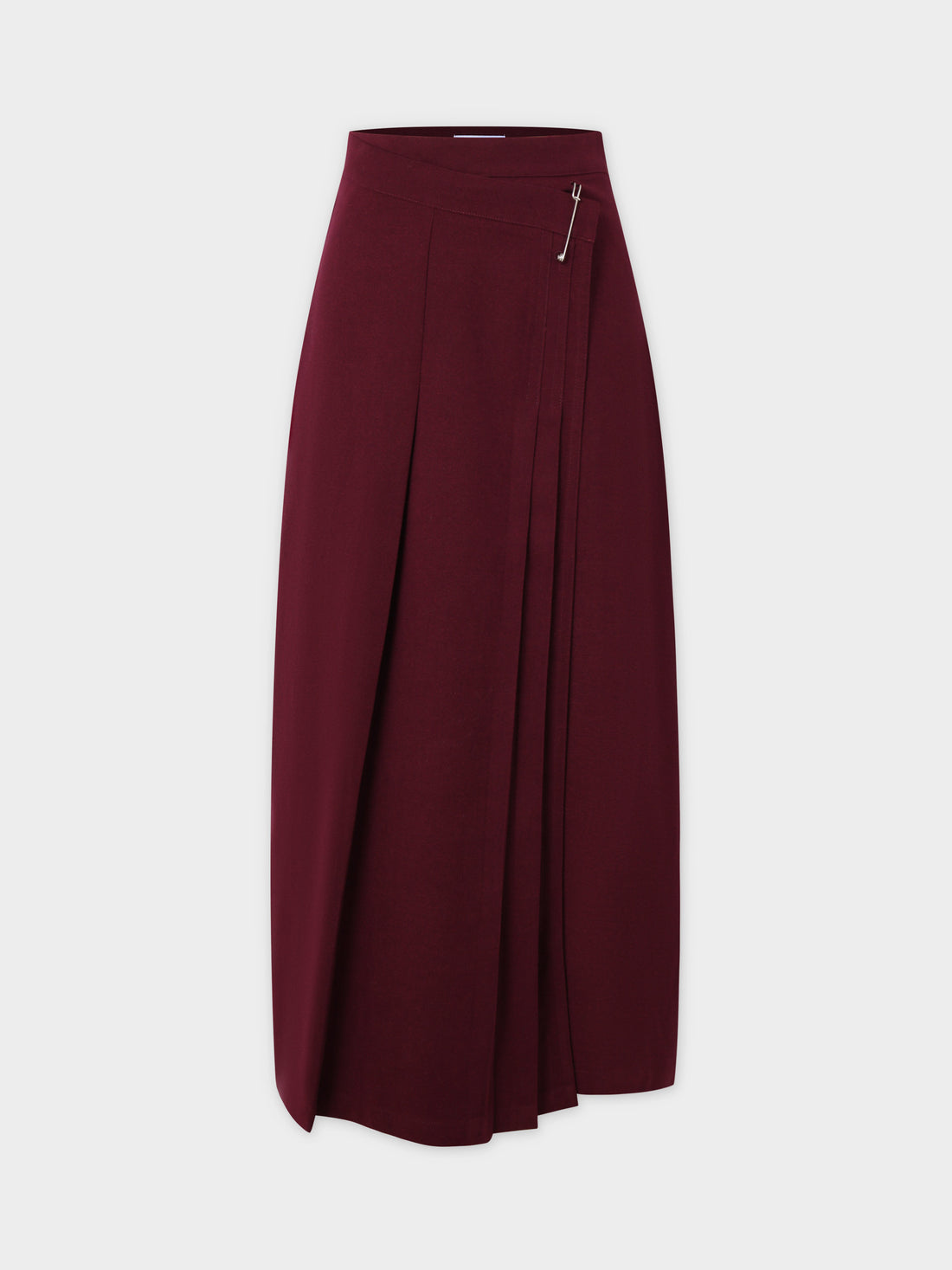 Pin Closure Wrap Skirt-Wine