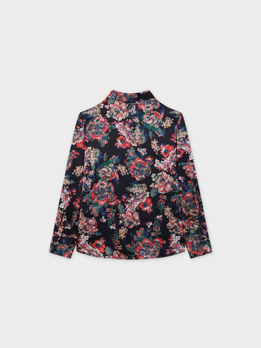 Oversized Satin Slip Blouse - Vintage Floral