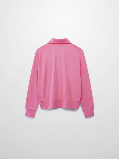 Collared Bomber Tee-Pink