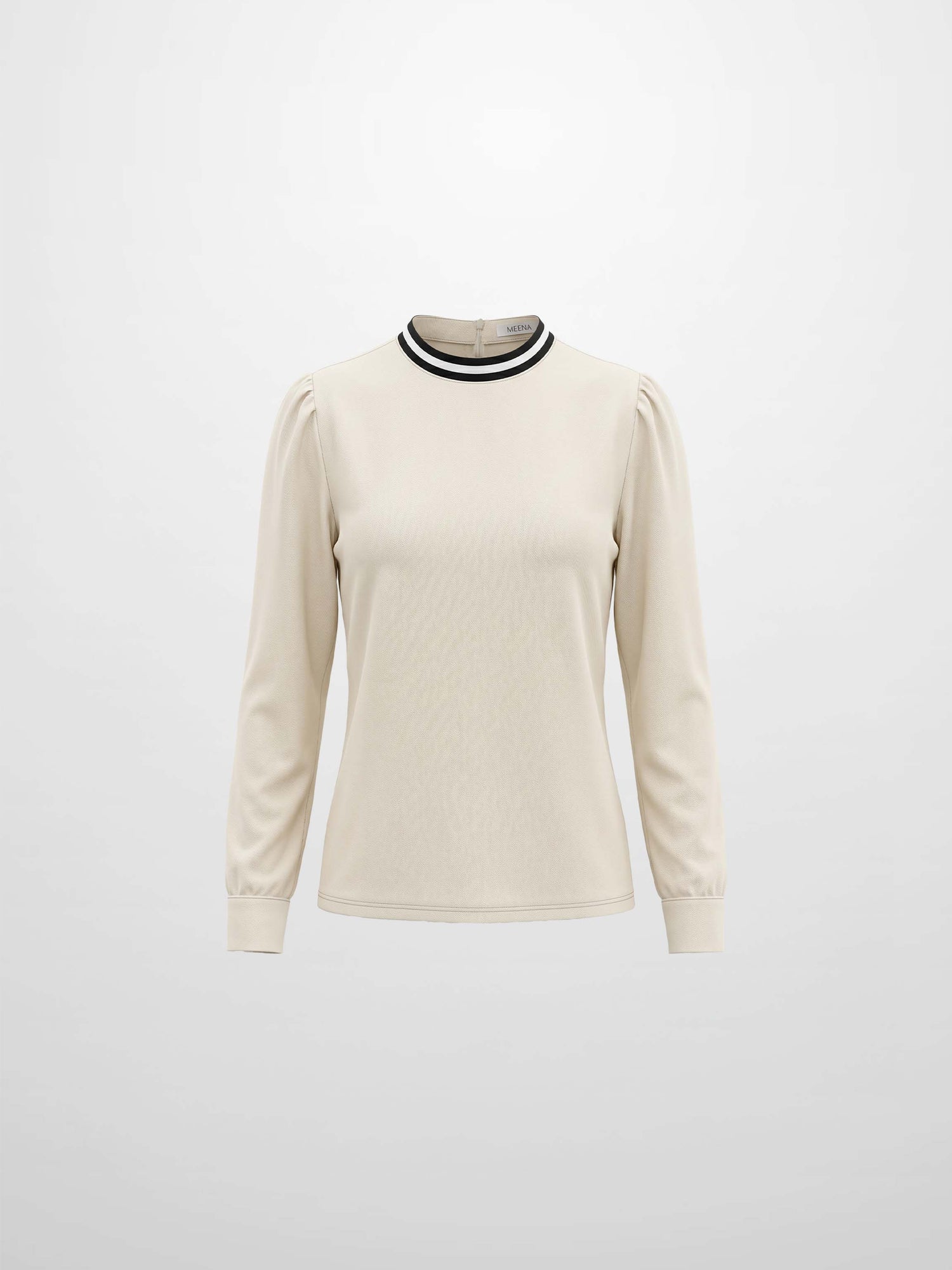 Velvet Trim Blouse - Cream