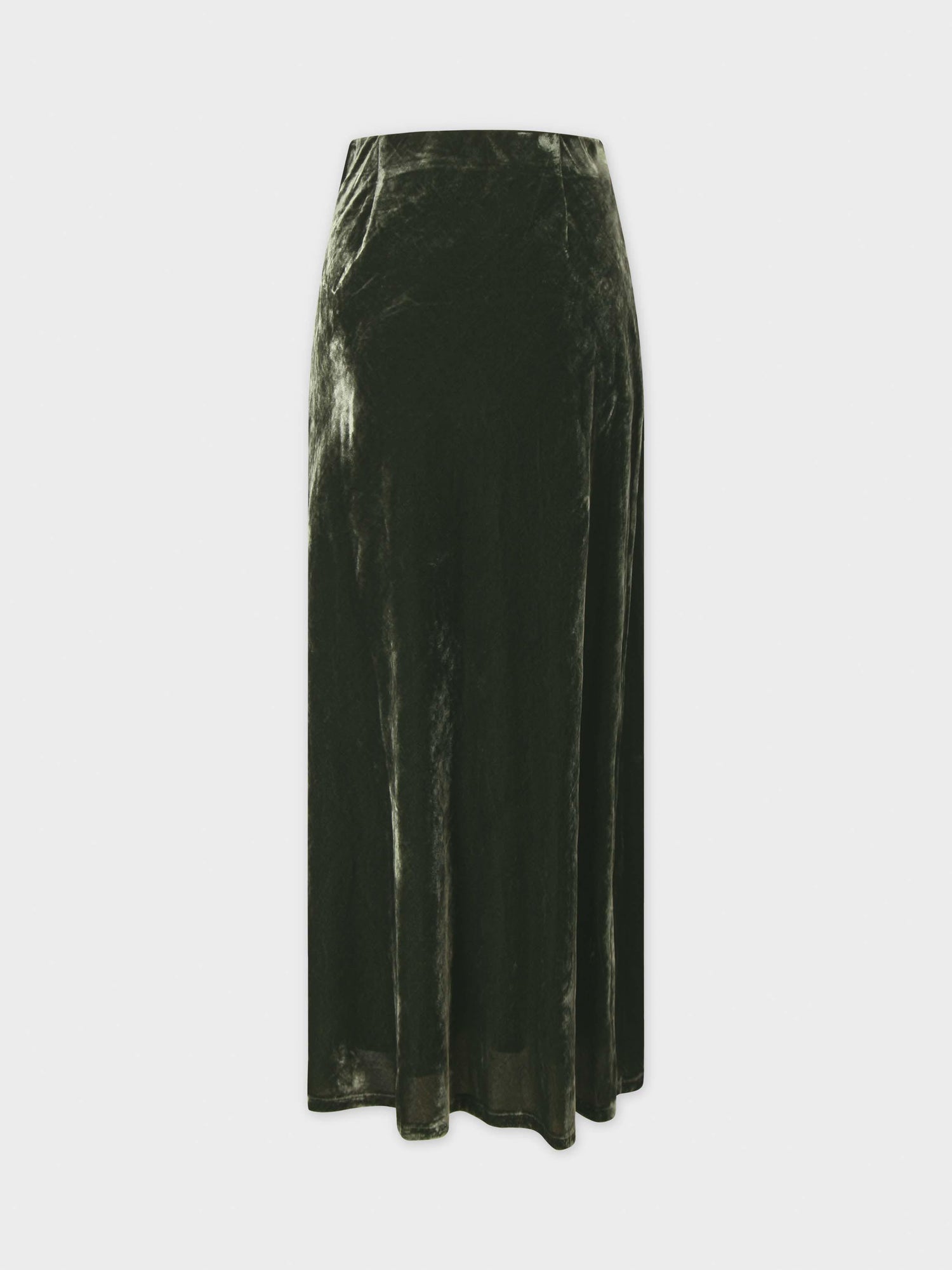 Velvet Slip Skirt-Olive Green